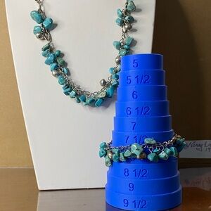 Turquoise Color Necklace and Bracelet Set - Laura Ashley